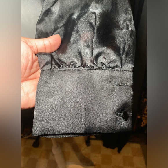 JLUXLABEL Sheer, long sleeve button blouse. - Picture 3 of 5